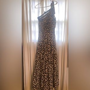 Pretty Garden Floral One Shoulder Maxi Dress